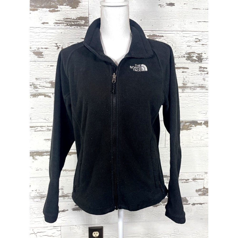 NORTH FACE Women’s Full Zip Fleece Jacket Black Sz S EUC